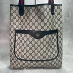 Gucci GG Sherry Line Tote Navy Logo Leather — view 2
