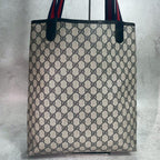 Gucci GG Sherry Line Tote Navy Logo Leather — view 3