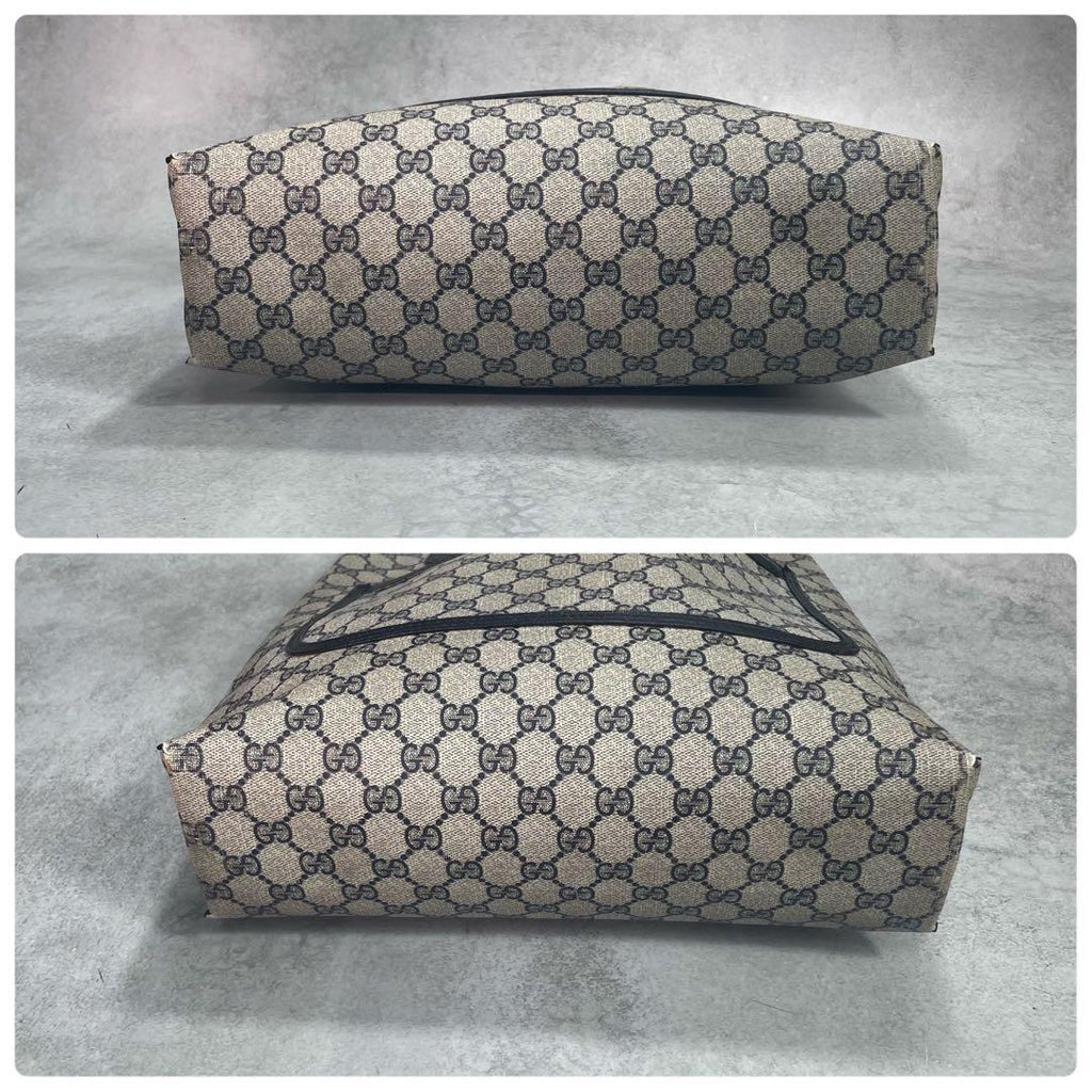 Gucci GG Sherry Line Tote Navy Logo Leather — view 8