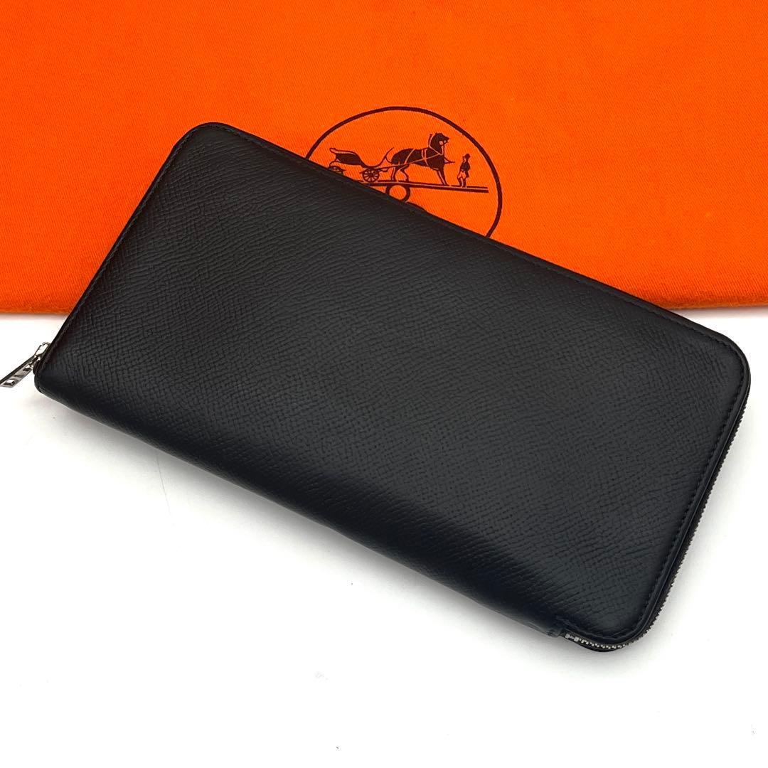 Hermes Azap Long Silk in Wallet Leather Black