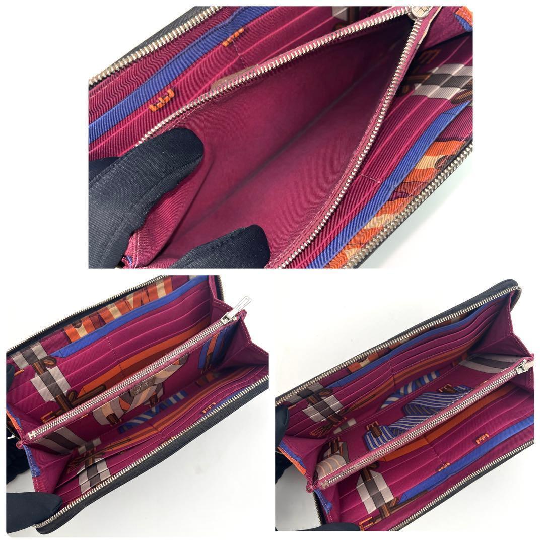 Hermes Azap Long Silk in Wallet Leather Black