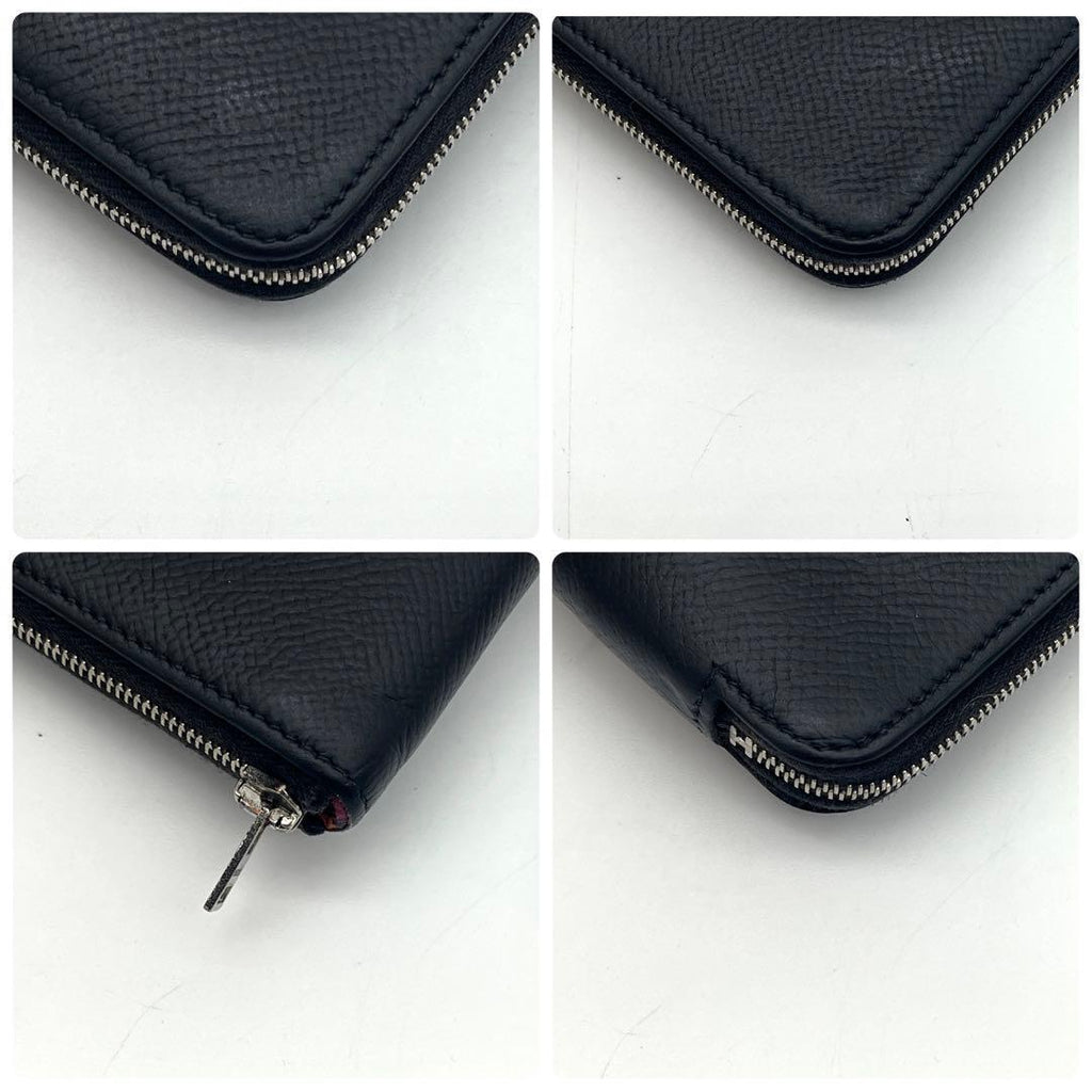 Hermes Azap Long Silk in Wallet Leather Black