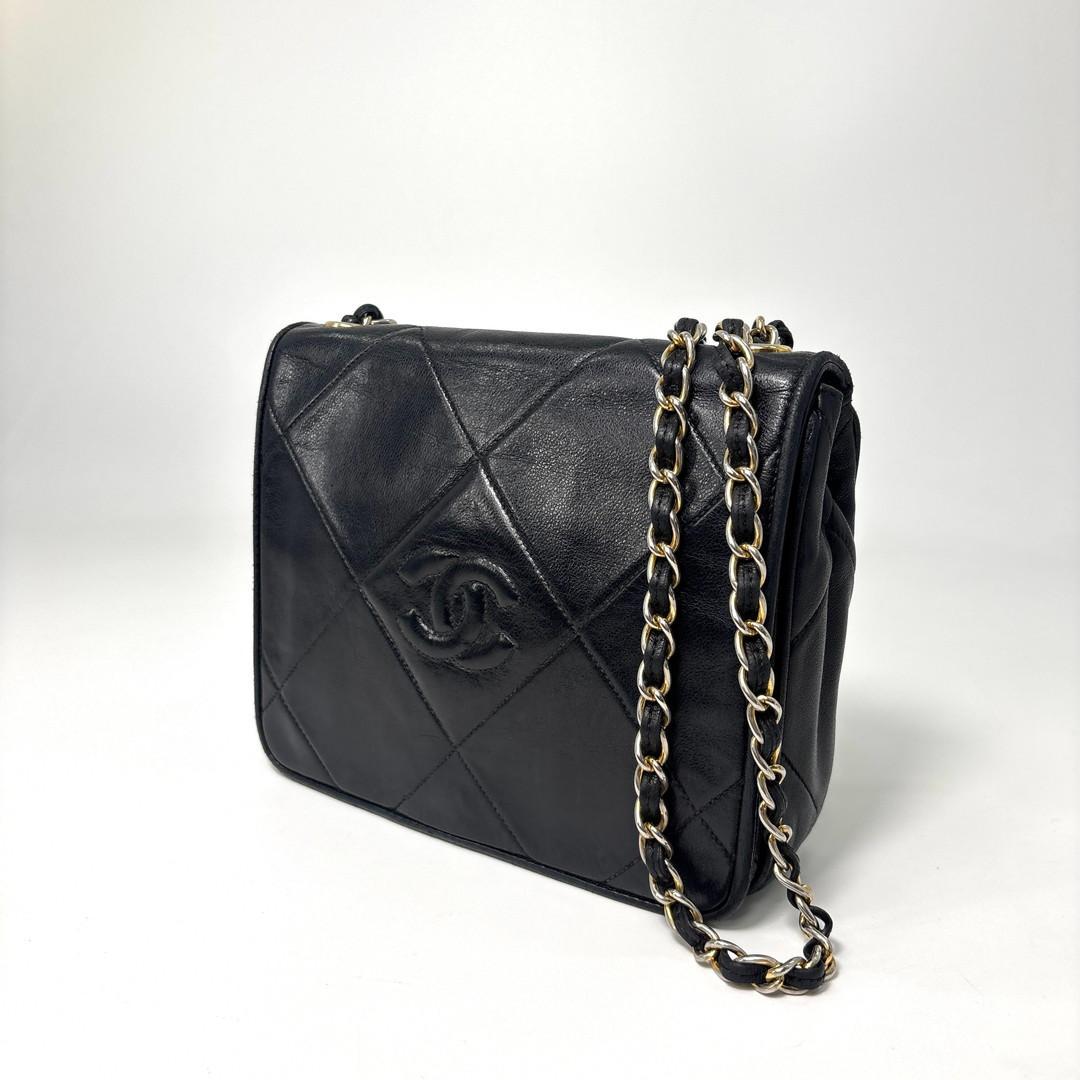 Chanel Super Quilted CC Logo Shoulder Bag Black — view 2