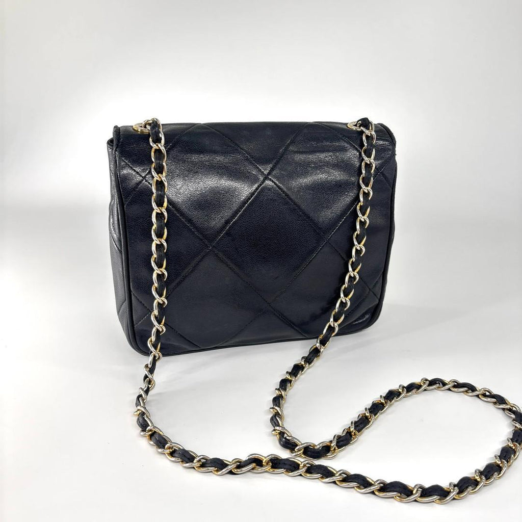 Chanel Super Quilted CC Logo Shoulder Bag Black — view 5