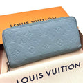 Louis Vuitton Taurillon Monogram Zippy Horizontal Misty Lake Wallet