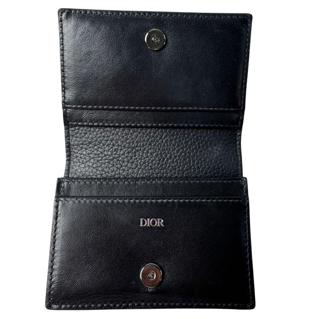 Dior Business Card Holder Leather Black — view 7