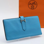Hermes Bearn Souffle Wallet Chevre Blue