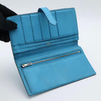 Hermes Bearn Souffle Wallet Chevre Blue — view 3