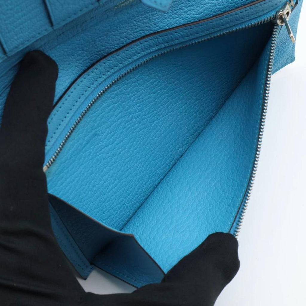 Hermes Bearn Souffle Wallet Chevre Blue — view 5