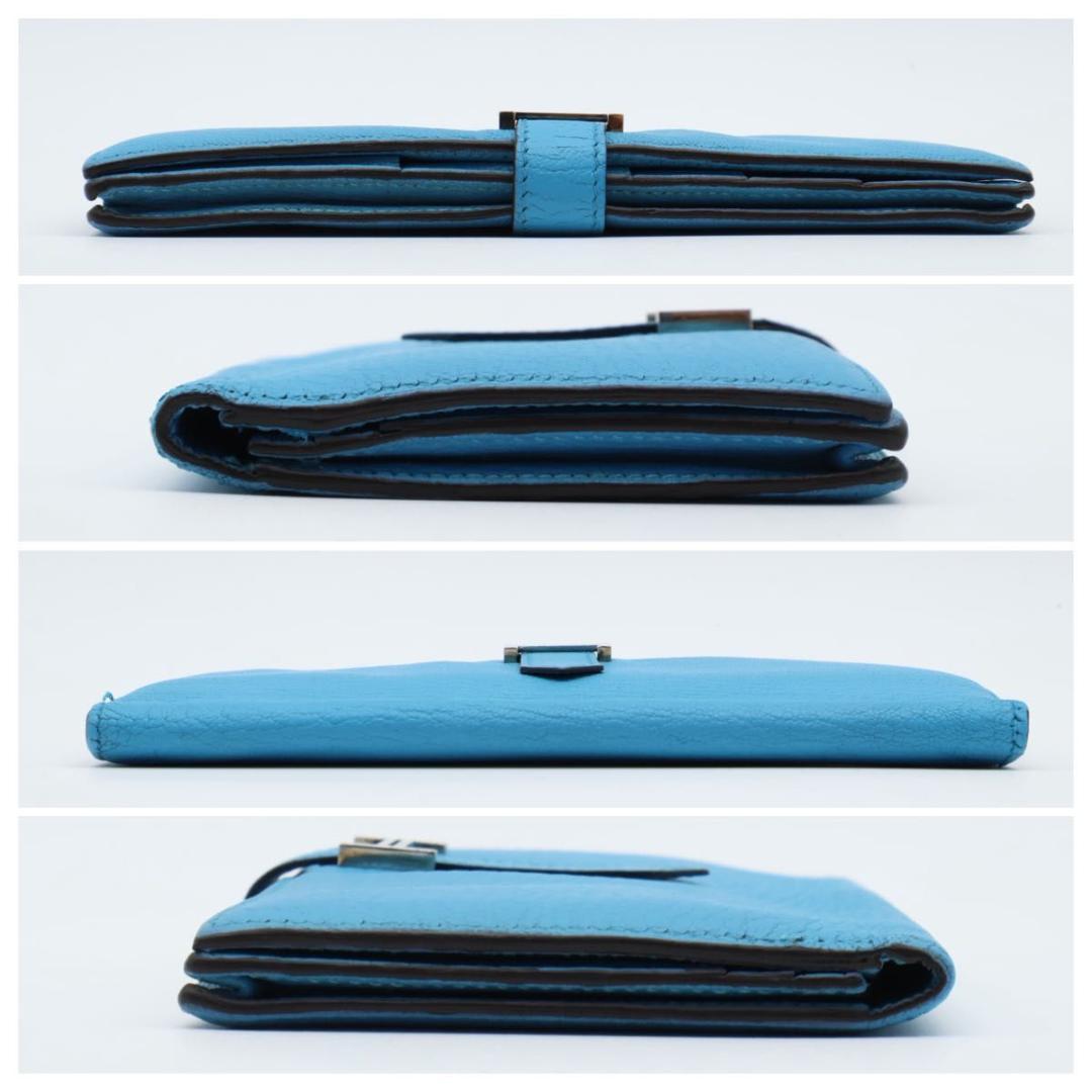 Hermes Bearn Souffle Wallet Chevre Blue — view 9