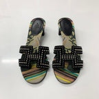 Hermes Oasis Suede Studded Sandals Multicolor — view 2