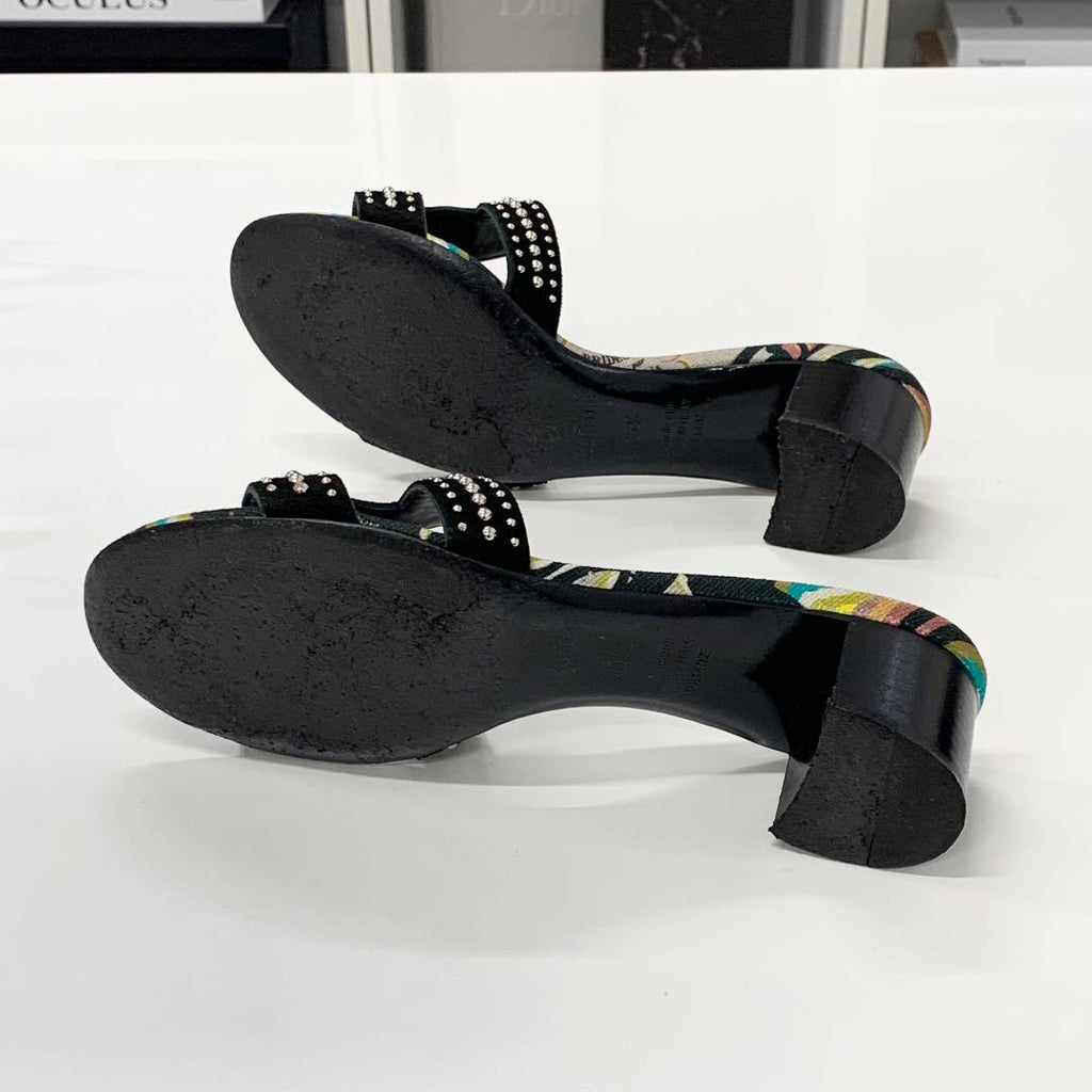 Hermes Oasis Suede Studded Sandals Multicolor — view 6