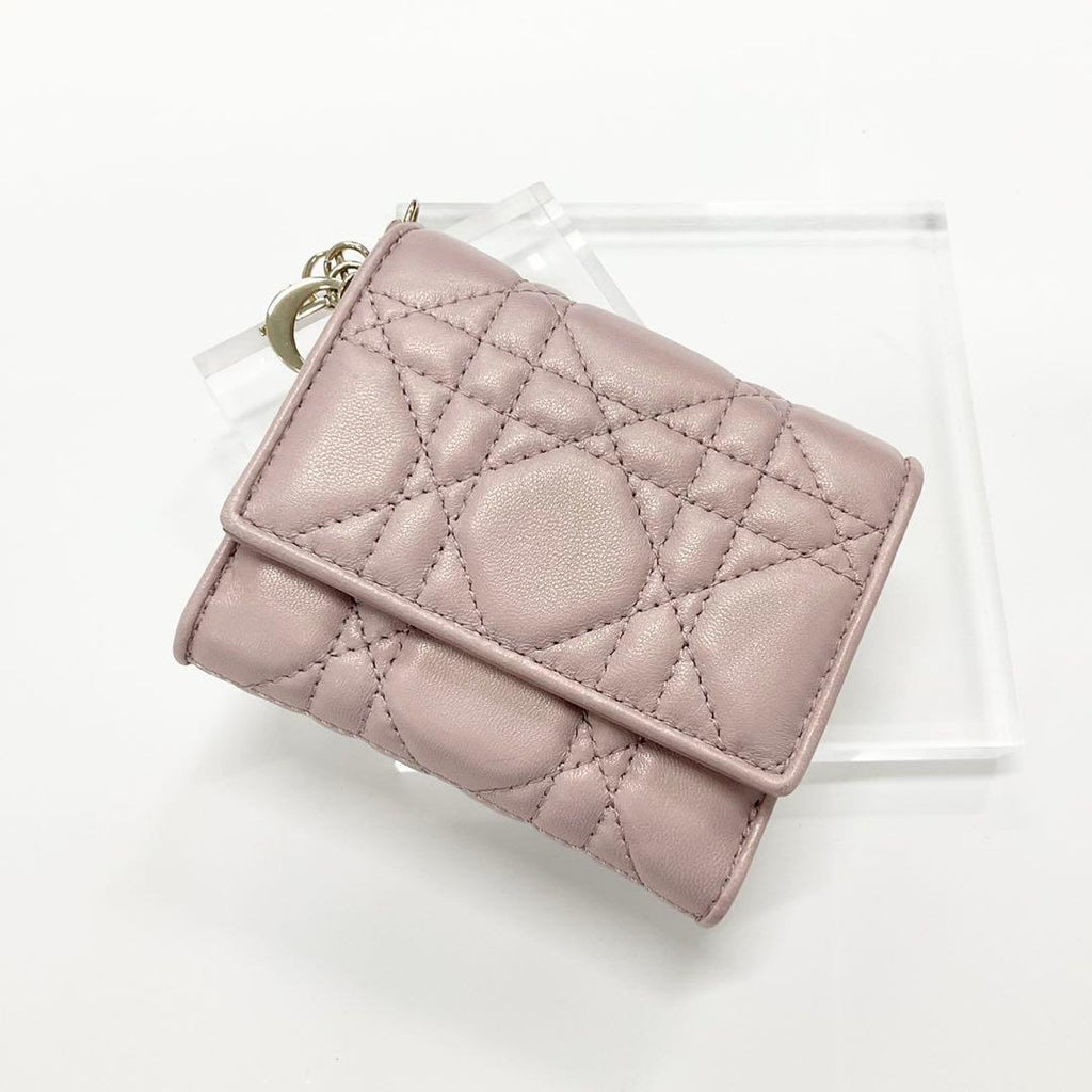 Dior Lady Lotus Wallet Leather