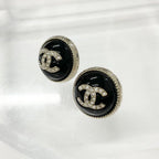 Chanel Earrings CC Logo Rhinestone Gold — view 2