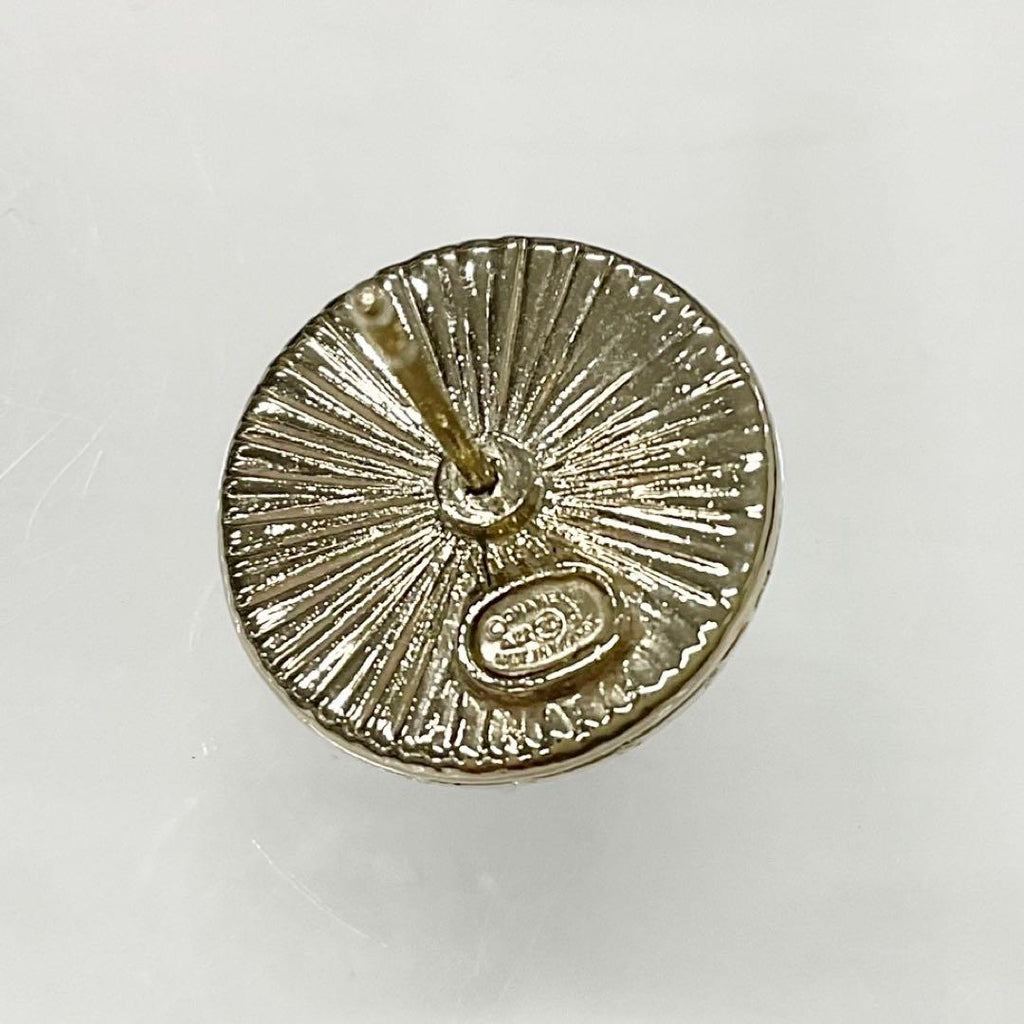Chanel Earrings CC Logo Rhinestone Gold — view 5