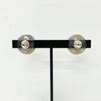 Chanel Earrings CC Logo Rhinestone Gold — view 8