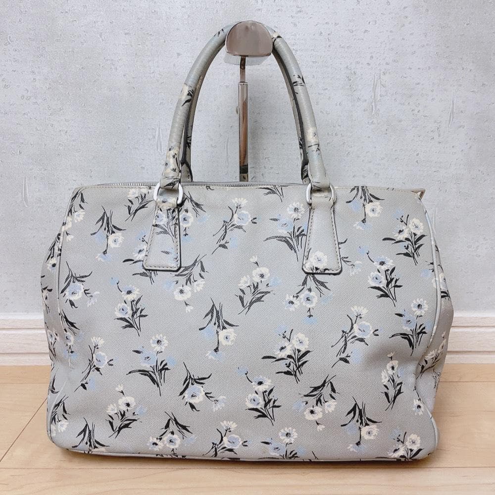 Prada Saffiano Galleria 2-Way Tote Floral Pattern — view 3