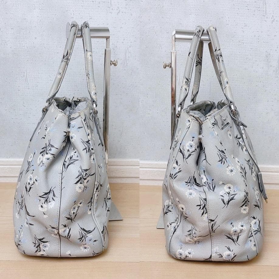 Prada Saffiano Galleria 2-Way Tote Floral Pattern — view 4