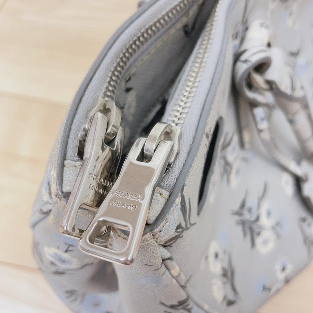 Prada Saffiano Galleria 2-Way Tote Floral Pattern — view 7