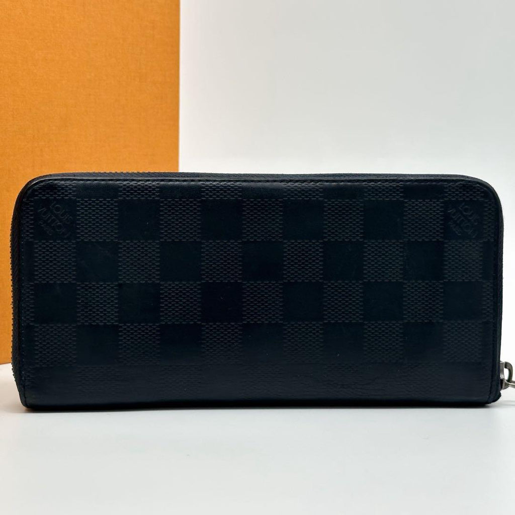 Louis Vuitton Zippy Wallet Vertical Damier Infini Navy — view 3