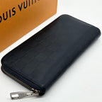 Louis Vuitton Zippy Wallet Vertical Damier Infini Navy — view 4