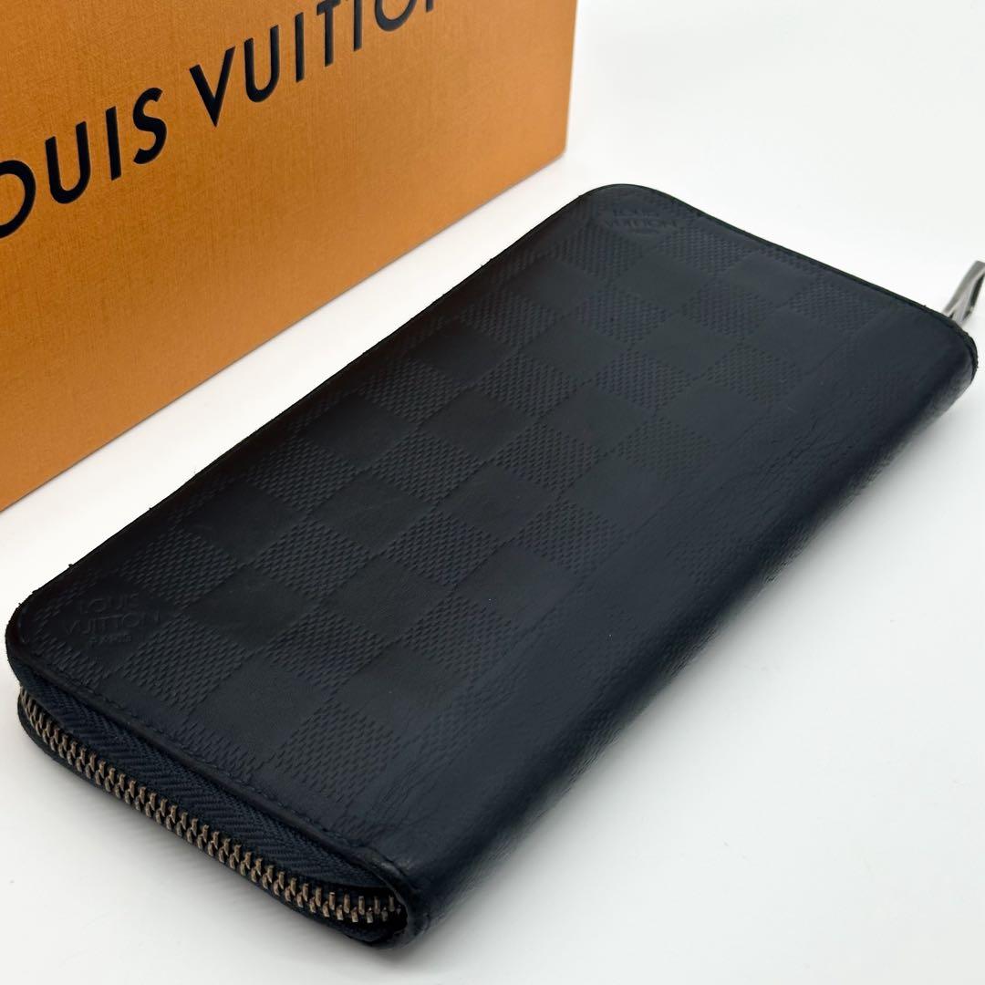 Louis Vuitton Zippy Wallet Vertical Damier Infini Navy — view 5