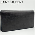 Saint Laurent Croco Bifold Wallet Leather Brown
