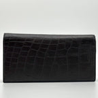 Saint Laurent Croco Bifold Wallet Leather Brown — view 2