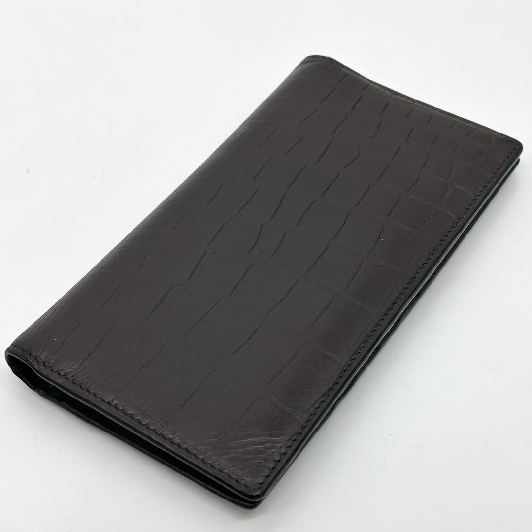 Saint Laurent Croco Bifold Wallet Leather Brown — view 5