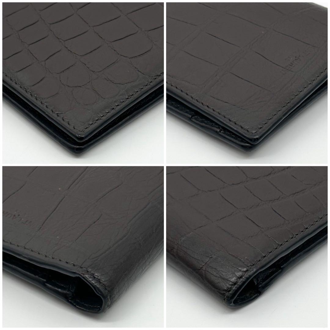 Saint Laurent Croco Bifold Wallet Leather Brown — view 7