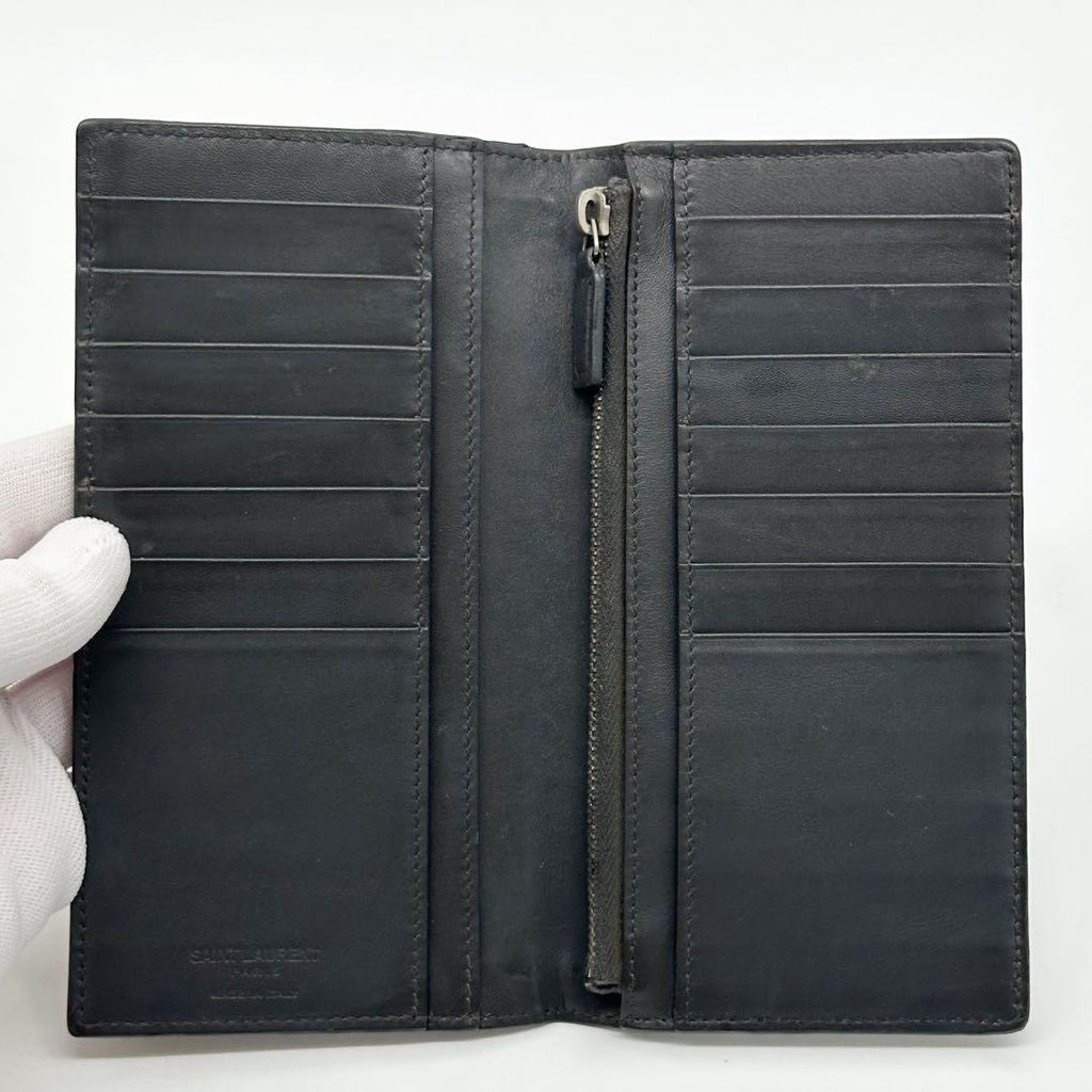 Saint Laurent Croco Bifold Wallet Leather Brown — view 8