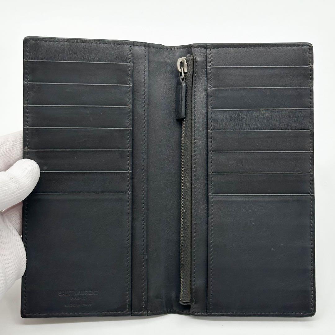 Saint Laurent Croco Bifold Wallet Leather Brown — view 8