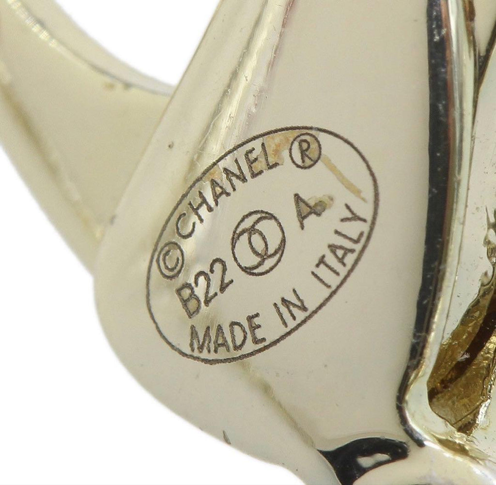 Chanel Faux Pearl Logo Double Chain : White Champagne
