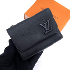 Louis Vuitton Aerogram Portefeuille Pilot Trifold Wallet Black