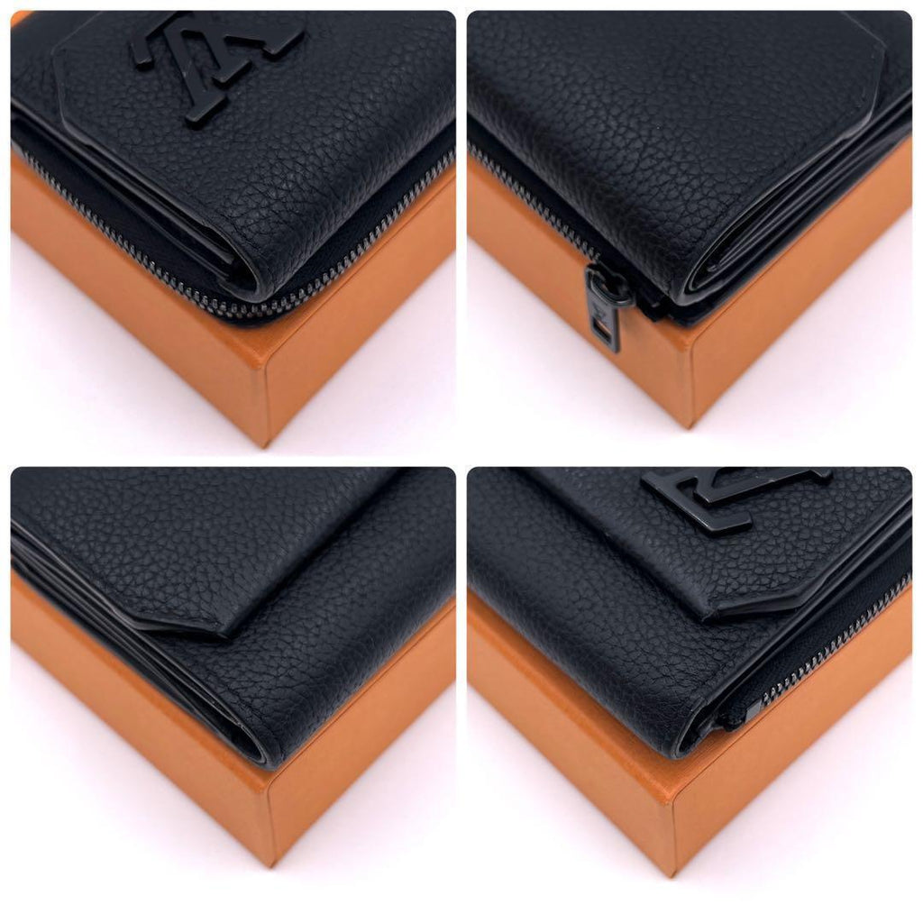 Louis Vuitton Aerogram Portefeuille Pilot Trifold Wallet Black — view 7