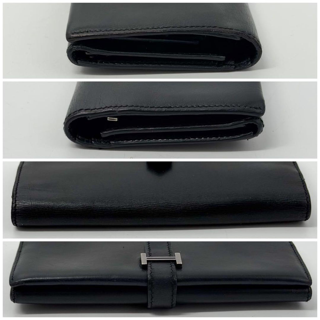 Hermes Bearn Dupri Box Calf Soufflet Classic Trifold Leather Wallet — view 4