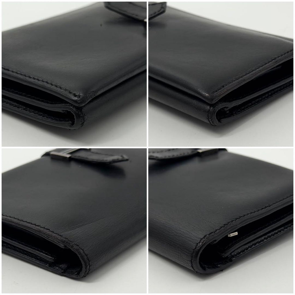 Hermes Bearn Dupri Box Calf Soufflet Classic Trifold Leather Wallet — view 5
