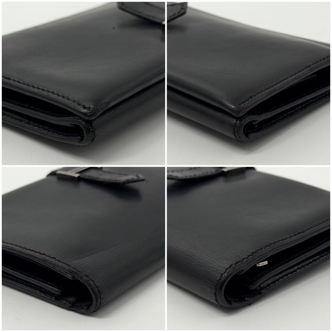Hermes Bearn Dupri Box Calf Soufflet Classic Trifold Leather Wallet — view 5