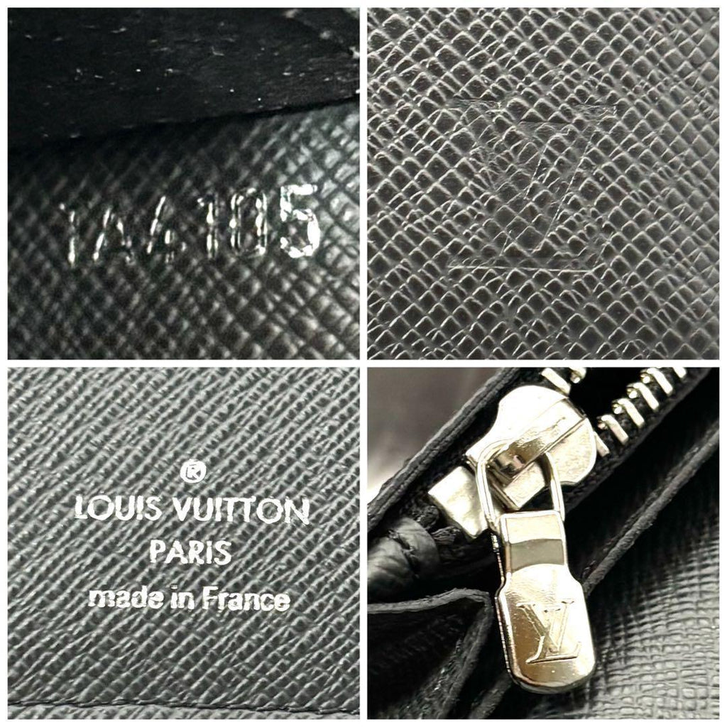 Louis Vuitton Wallet Portefeuille Brazza Taiga Ardoise Black — view 9