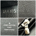 Louis Vuitton Wallet Portefeuille Brazza Taiga Ardoise Black — view 9