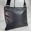 Gucci GG Shoulder Bag Imprime Black Leather Logo