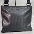 Gucci GG Shoulder Bag Imprime Black Leather Logo — view 2