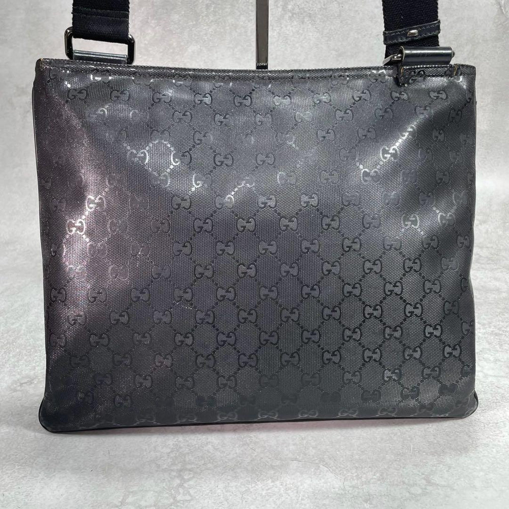 Gucci GG Shoulder Bag Imprime Black Leather Logo — view 3