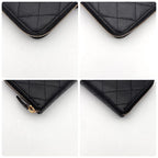 Chanel Quilted Caviar Leather Zip Around Wallet Black — view 8