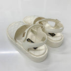 Chanel Quilted CC Logo Leather Velcro Sandals — view 4