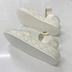Chanel Quilted CC Logo Leather Velcro Sandals — view 6