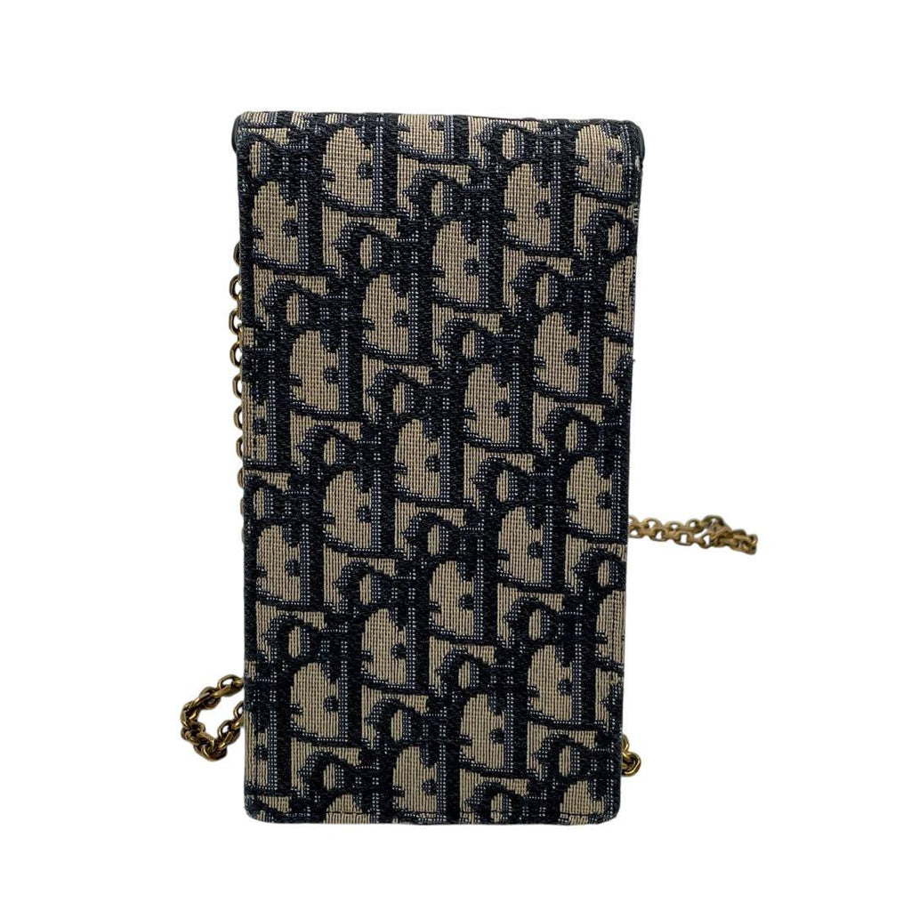 Dior Trotter Canvas Chain Shoulder Bag Leather Pouch — view 3