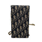 Dior Trotter Canvas Chain Shoulder Bag Leather Pouch — view 3