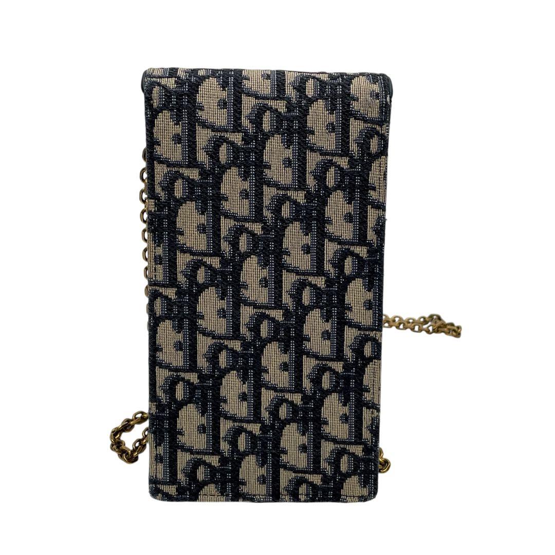 Dior Trotter Canvas Chain Shoulder Bag Leather Pouch — view 3