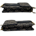 Dior Trotter Canvas Chain Shoulder Bag Leather Pouch — view 4